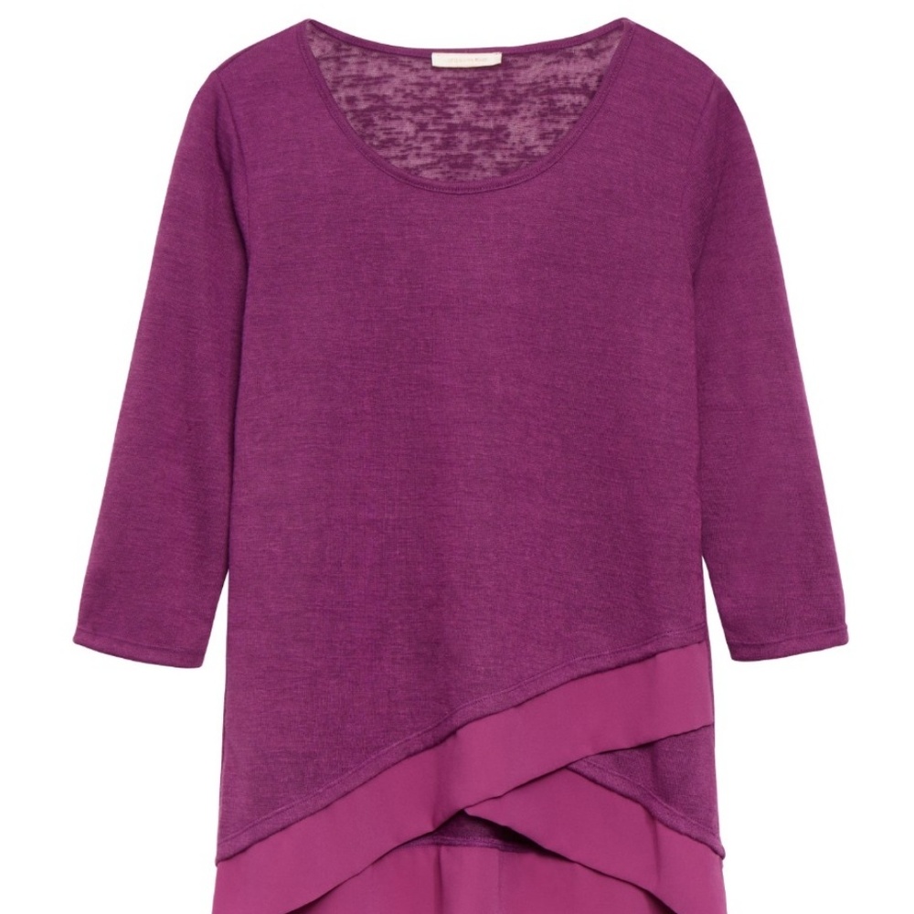 NWOT Stitchfix layered hem knit top size M
